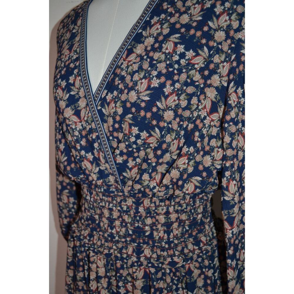 Paisley Puff Sleeve Artsy Cottage Tiered Maxi Dress with Ruffle Detail Size L - Picture 2 of 7